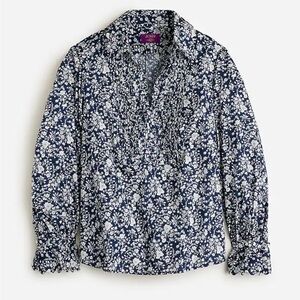 J.Crew Scalloped Popover Top in Liberty Summer Blooms fabric